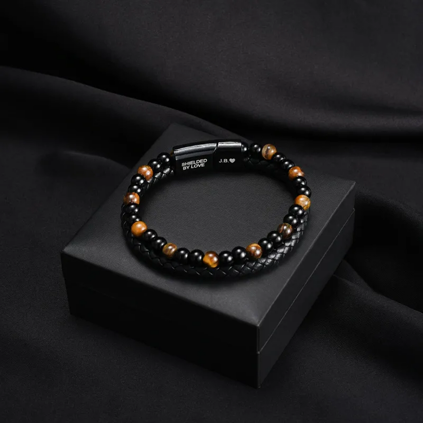 Sønnens skjold – tigerøye-armbånd