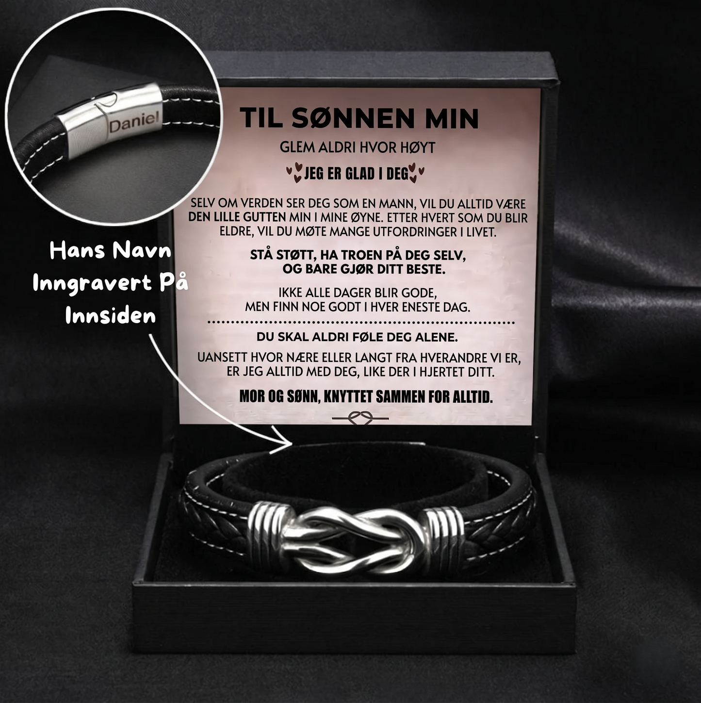 "Til Min Sønn" Gravert Armbånd