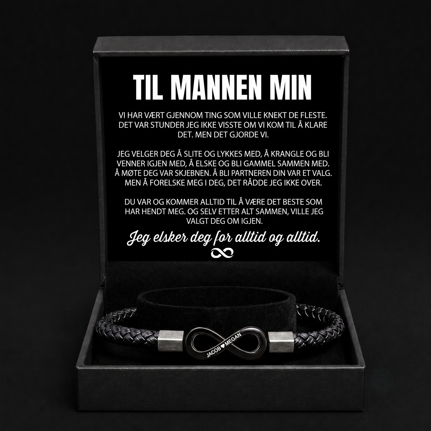 Personlig armbånd «Til min mann»