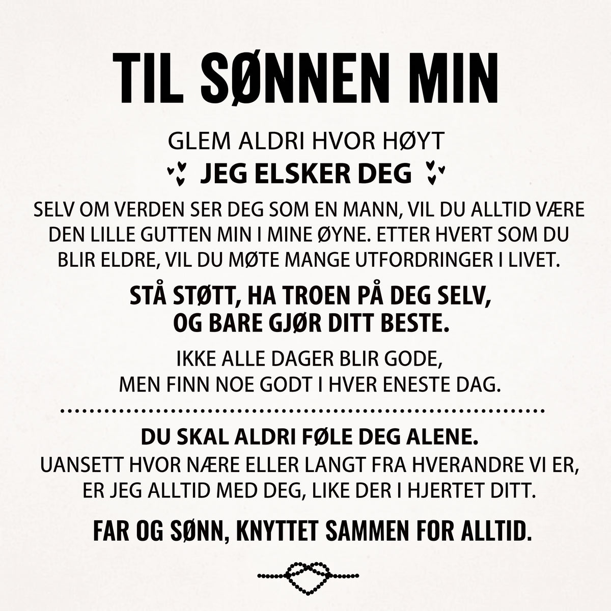 "Til Min Sønn" Gravert Armbånd