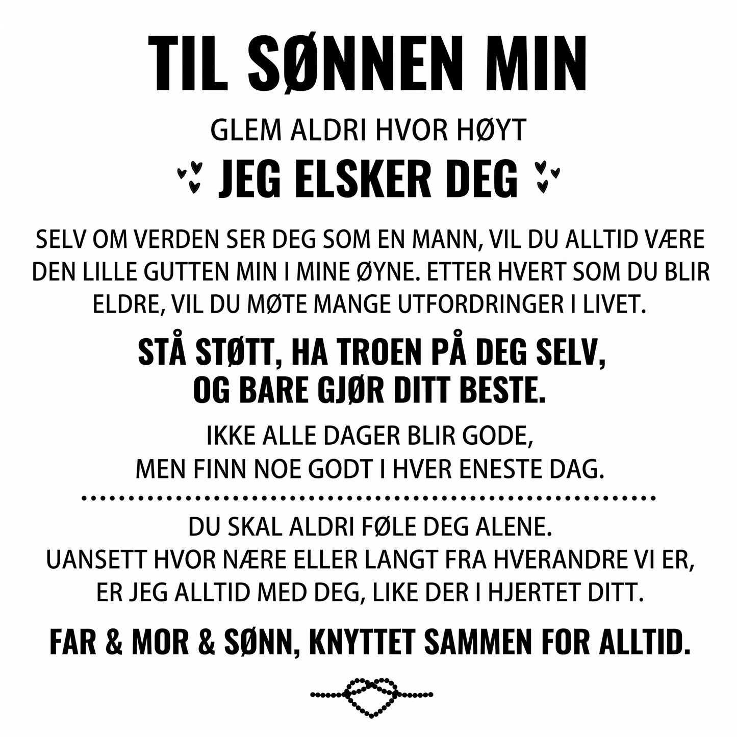 "Til Min Sønn" Gravert Armbånd