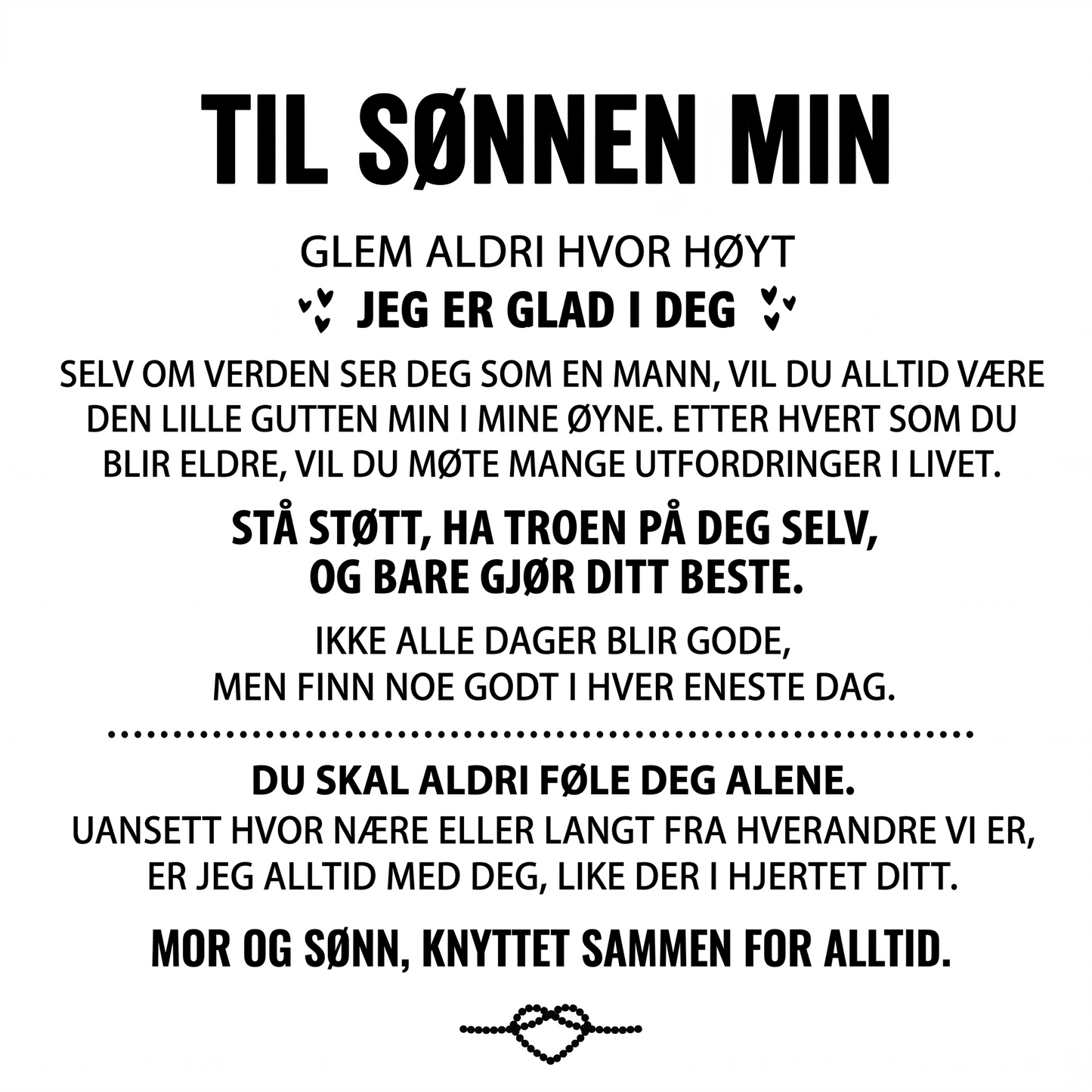 "Til Min Sønn" Gravert Armbånd