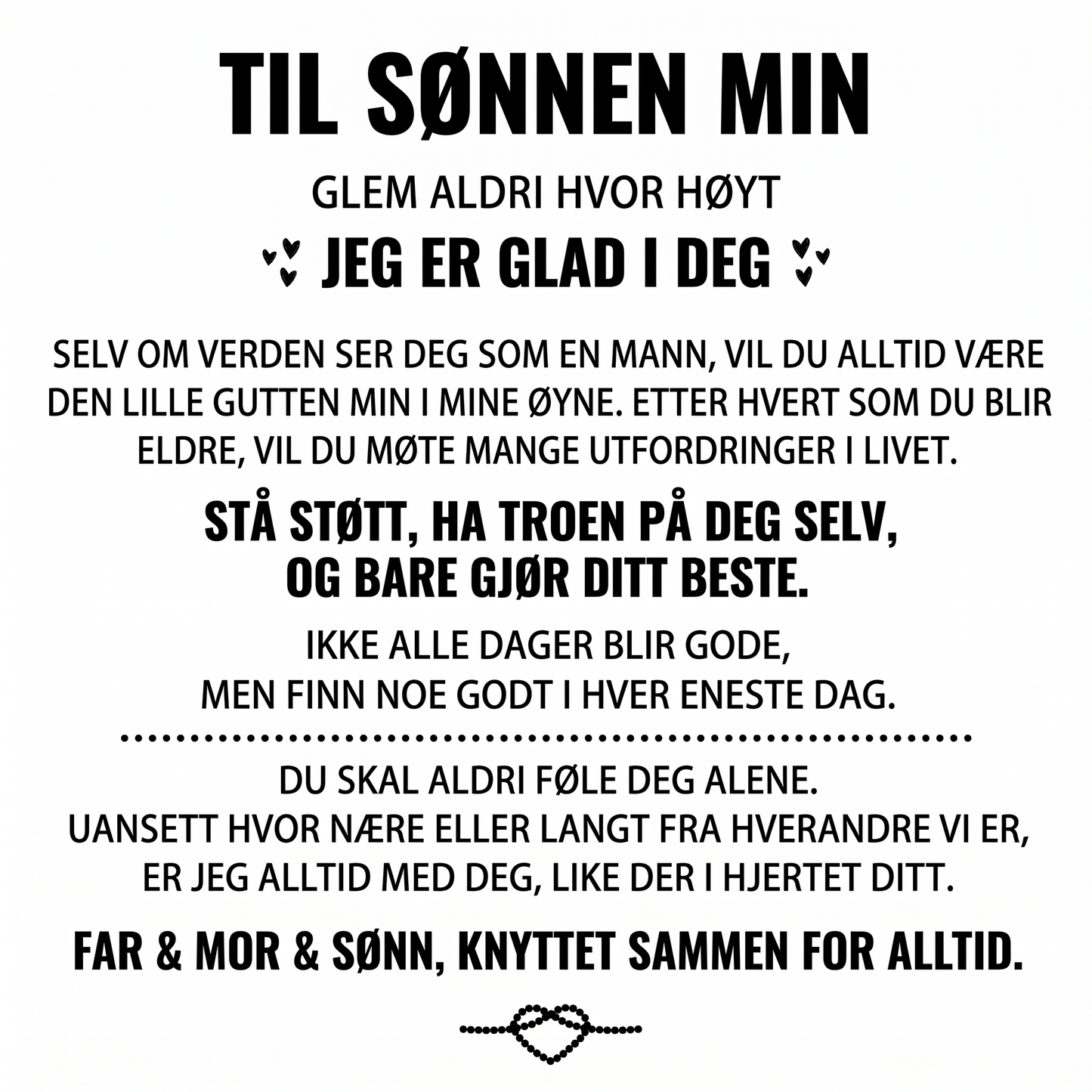 "Til Min Sønn" Gravert Armbånd